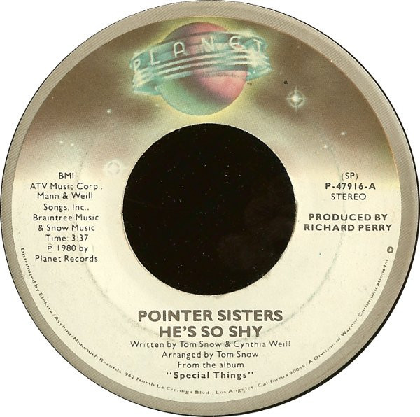 Pointer Sisters - He's So Shy  - Planet (15) - P-47916 - 7", Single, SP  1761692110