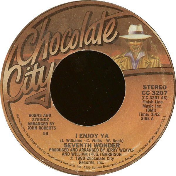 7th Wonder - I Enjoy Ya - Chocolate City - CC 3207 - 7", Single 1765343836