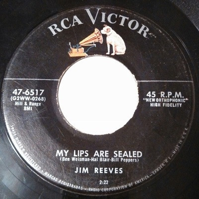 Jim Reeves - My Lips Are Sealed / Pickin' A Chicken - RCA Victor - 47-6517 - 7" 1765469149