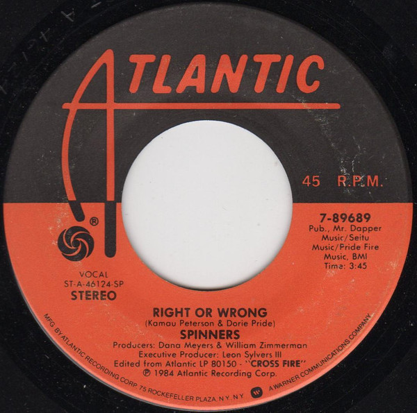 Spinners - Right Or Wrong - Atlantic - 7-89689 - 7" 1766905609