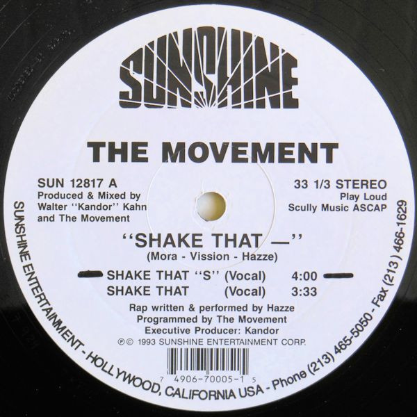 The Movement (3) - Shake That ― - Sunshine Entertainment - SUN 12817 - 12", Whi 1803392104