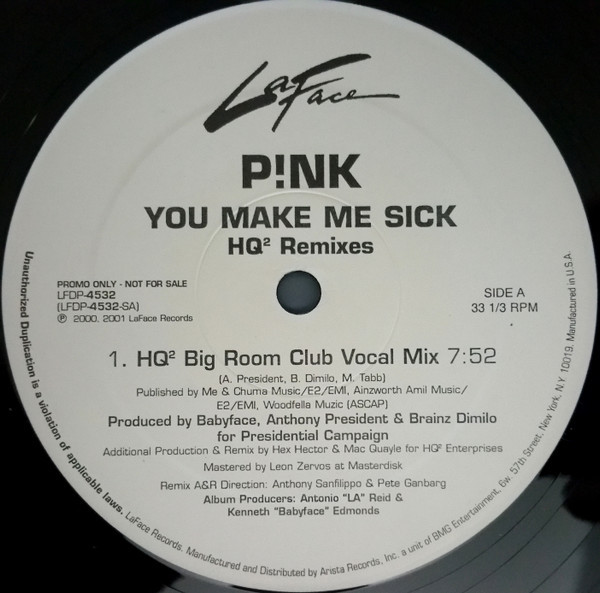 P!NK - You Make Me Sick (HQ² Remixes) - LaFace Records - LFDP-4532 - 2x12", Promo 1806826405