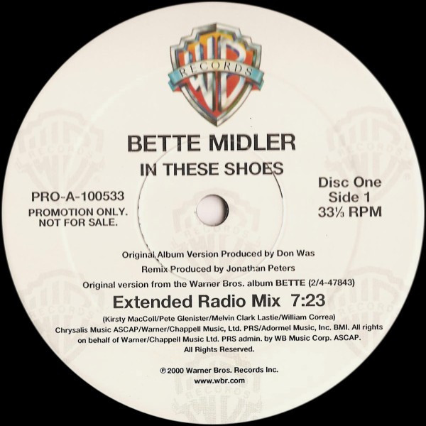 Bette Midler - In These Shoes (Remixes By Jonathan Peters) - Warner Bros. Records - PRO-A-100533 - 2x12", Promo 1803679207