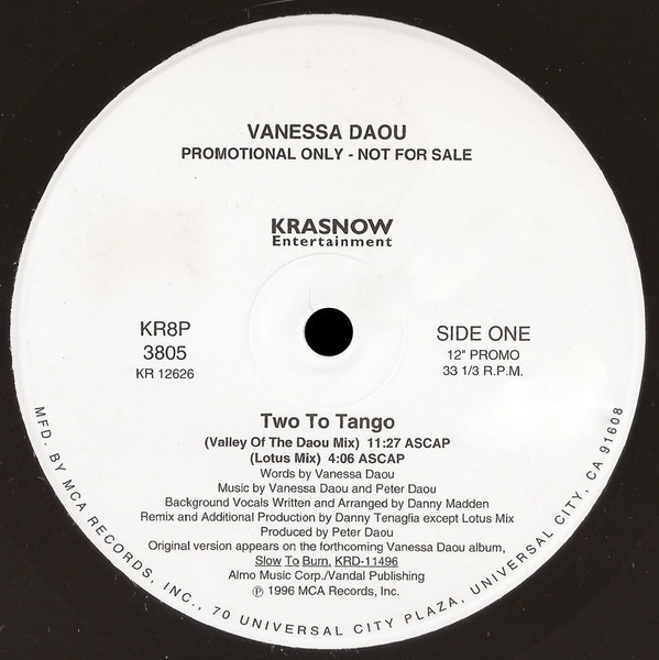Vanessa Daou - Two To Tango - Krasnow Entertainment, Krasnow Entertainment - KR8P 3805, KR8P-3805 - 12", Promo 1799164036