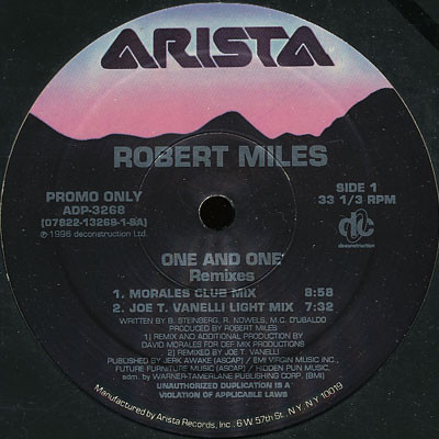 Robert Miles - One And One (Remixes) (12", Promo)