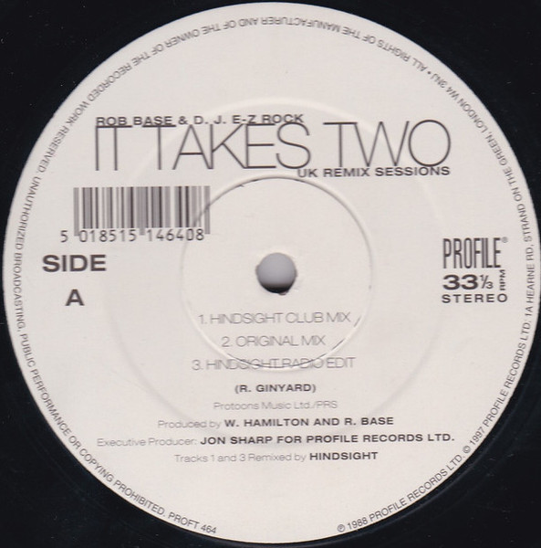Rob Base & D.J. E-Z Rock* - It Takes Two (UK Remix Sessions) (12")