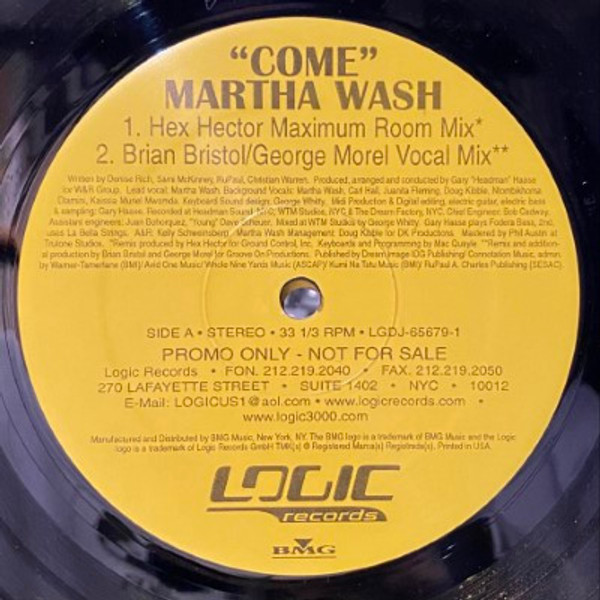 Martha Wash - Come (12", Promo)