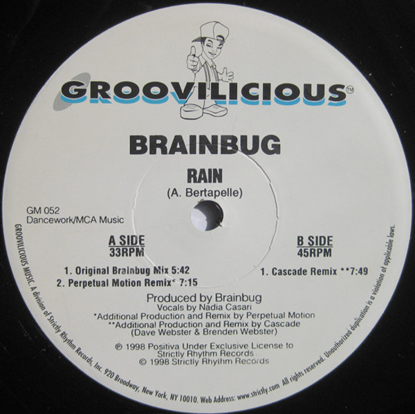 Brainbug - Rain - Groovilicious - GM 052 - 12" 1794859372