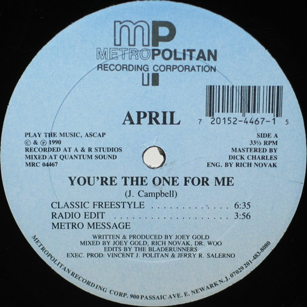 April (2) - You're The One For Me (12", Blu)