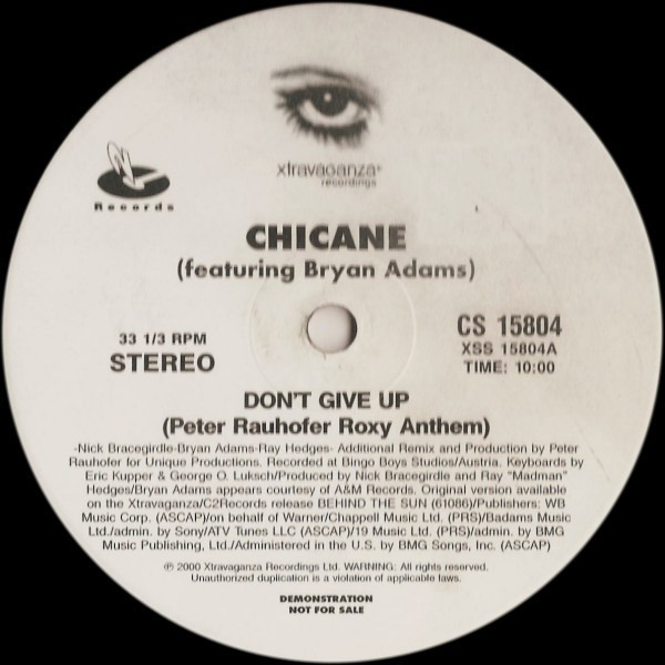 Chicane Featuring Bryan Adams - Don't Give Up - Columbia, Columbia - CS 15804, CS 15805 - 2x12", Promo 1794840490