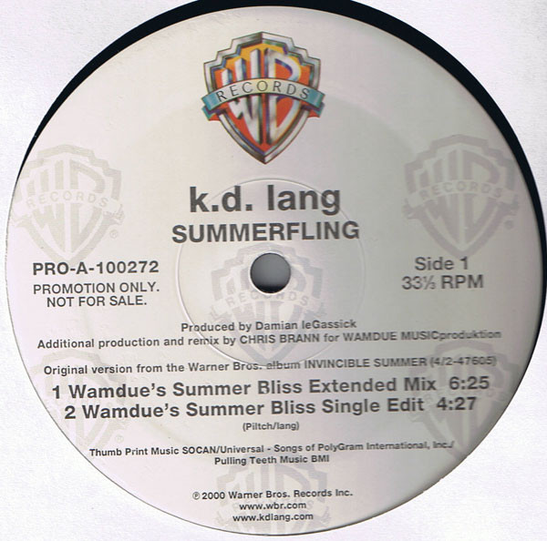 k.d. lang - Summerfling - Warner Bros. Records - PRO-A-100272 - 2x12", Promo 1803680086