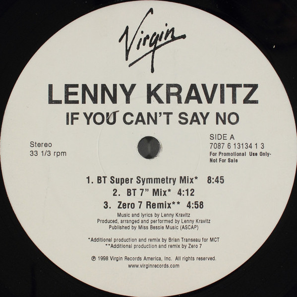 Lenny Kravitz - If You Can't Say No - Virgin - 7087 6 13134 1 3 - 12", Promo 1803710065