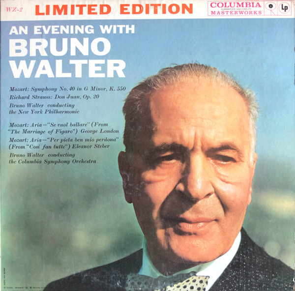 Bruno Walter, Wolfgang Amadeus Mozart, Richard Strauss - An Evening With Bruno Walter - Columbia Masterworks - WZ 2 - LP, Comp, Ltd 1817226226