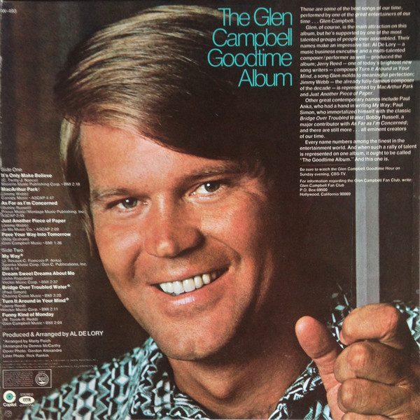 Glen Campbell - The Glen Campbell Goodtime Album - Capitol Records - SW-493 - LP, Album, Win 1908039752