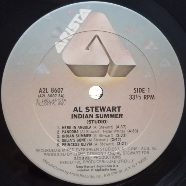 Al Stewart - Live Indian Summer - Arista - A2L 8607 - 2xLP, Album, Ter 1915284821