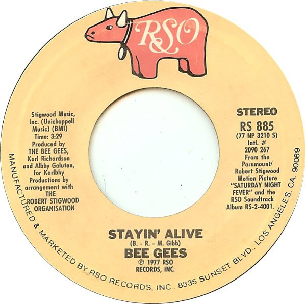 Bee Gees - Stayin' Alive (7", Single, Pit)