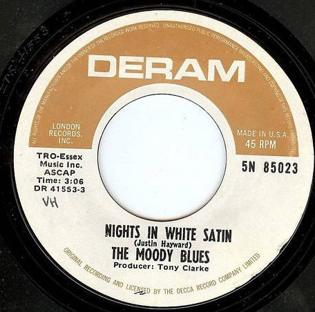 The Moody Blues - Nights In White Satin (7", Single, RE, Styrene, Ter)