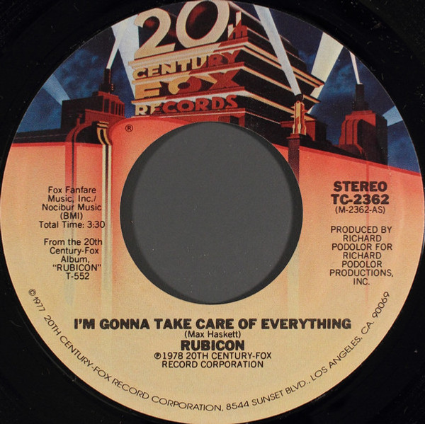 Rubicon (2) - I'm Gonna Take Care Of Everything (7", Single, Pit)