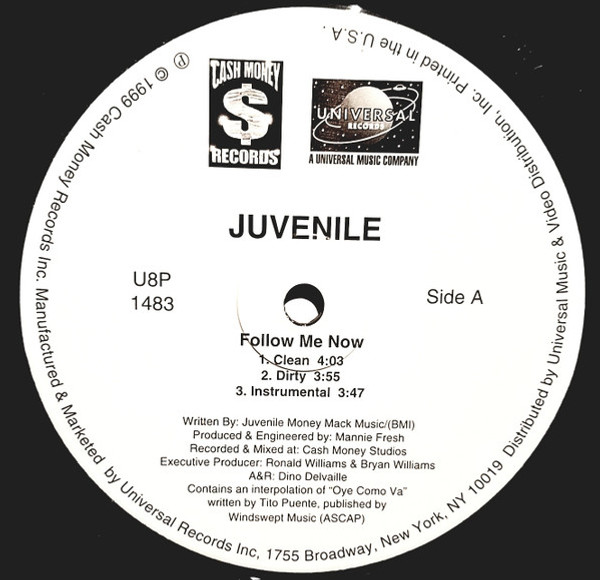 Juvenile (2) - Follow Me Now / Back That Azz Up (12", Promo)