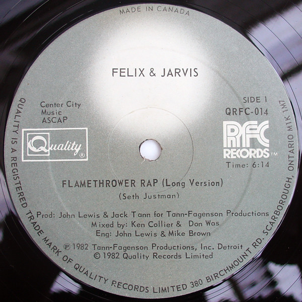 Felix & Jarvis - Flamethrower Rap (12")