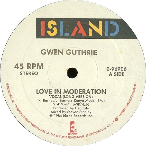 Gwen Guthrie - Love In Moderation (12")