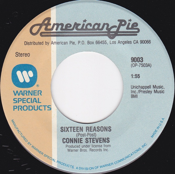 Connie Stevens / The Vogues - Sixteen Reasons / Turn Around Look At Me (7")