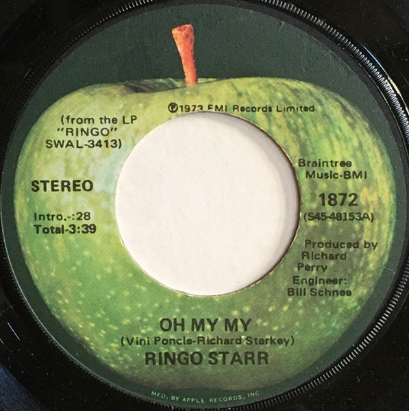 Ringo Starr - Oh My My (7", Single, Win)