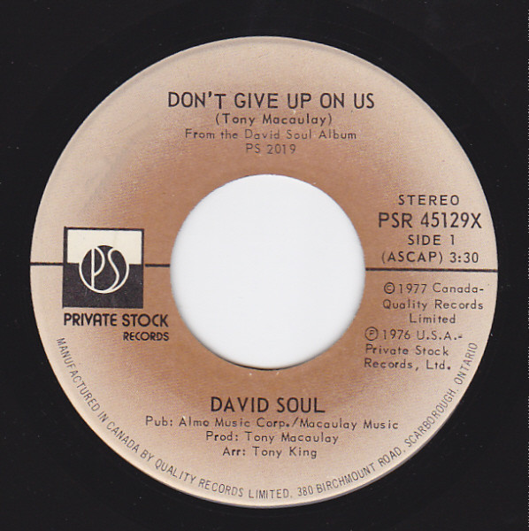 David Soul - Don't Give Up On Us (7")