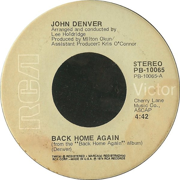 John Denver - Back Home Again (7", Ind)