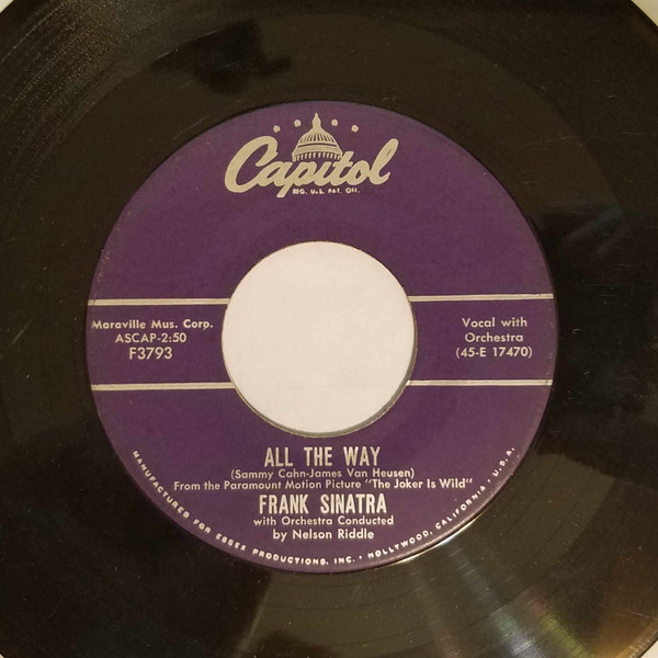 Frank Sinatra - All The Way / Chicago (7", Single, Ind)