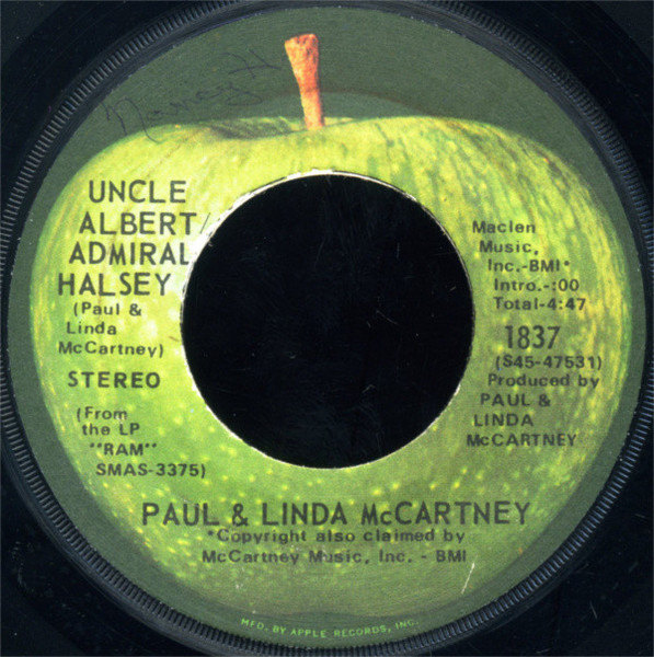 Paul & Linda McCartney - Uncle Albert / Admiral Halsey (7", Single, M/Print)