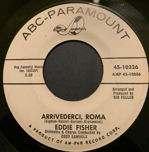 Eddie Fisher - Arrivederci, Roma (7", Single, Promo)