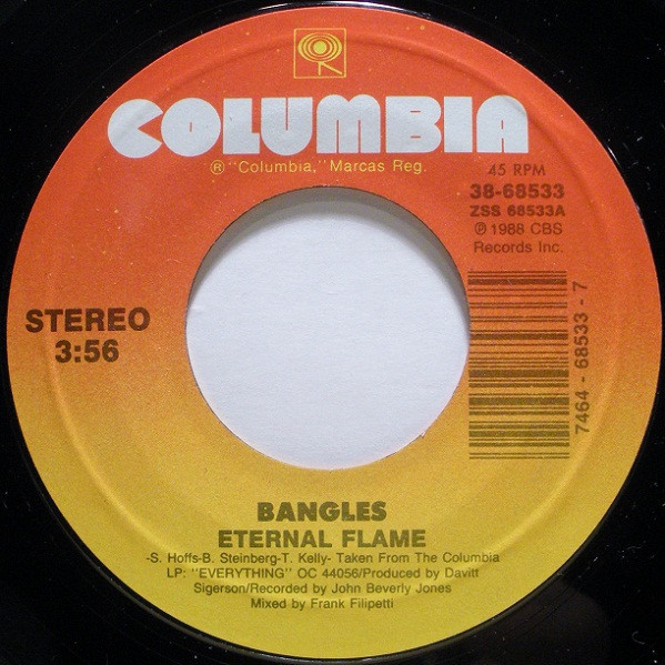 Bangles - Eternal Flame (7", Single, Styrene, Car)