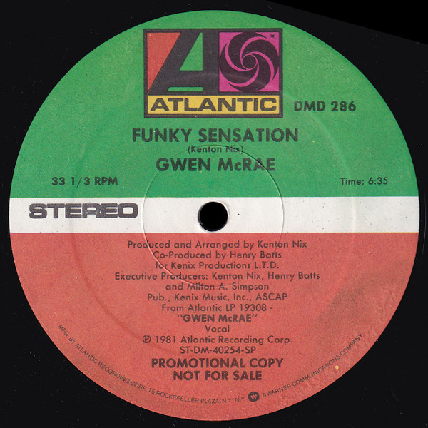 Gwen McCrae - Funky Sensation / Have A Good Time - Atlantic - DMD 286 - 12", Promo 2191371827