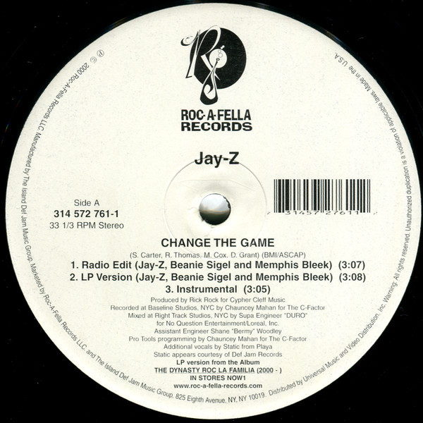 Jay-Z - Change The Game / You, Me, Him And Her - Roc-A-Fella Records - 314 572 761-1 - 12" 2157624014