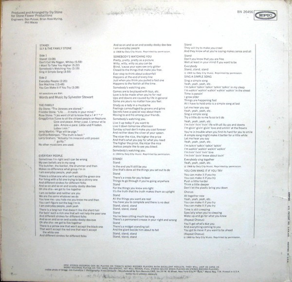Sly & The Family Stone - Stand! - Epic - BN 26456 - LP, Album, San 2206543807