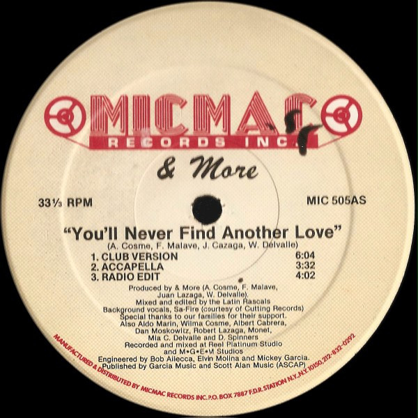 & More - You'll Never Find Another Love - Micmac Records, Inc. - MIC 505 - 12" 2186654441