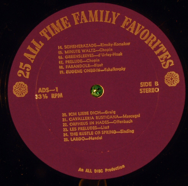 Unknown Artist - 25 All Time Family Favorites - All Disc - ADS-1 - LP, Comp 2193903629