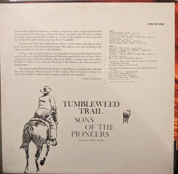 The Sons Of The Pioneers - Tumbleweed Trail - RCA Victor - LPM-2456 - LP, Album, Mono 2195433332