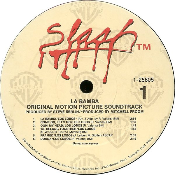 Various - La Bamba (Original Motion Picture Soundtrack) - Slash, Warner Bros. Records, Slash, Warner Bros. Records -  9 25605-1, 1-25605 - LP, Album 2187930833