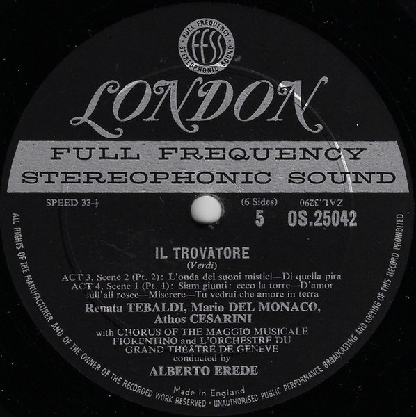 Giuseppe Verdi, Mario del Monaco, Renata Tebaldi, Giulietta Simionato, Giorgio Tozzi - Il Trovatore - London Records, London Records - OSA 1304, OSA-1304 - 3xLP, Album + Box 2172079268