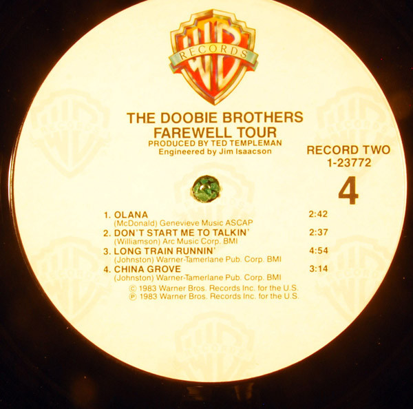 The Doobie Brothers - Farewell Tour - Warner Bros. Records, Warner Bros. Records - 9 23772-1 G, 1-23772 - 2xLP, Album, Jac 2210301424
