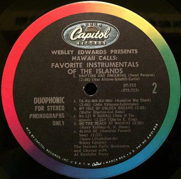 Al Kealoha Perry - Hawaii Calls: Favorite Instrumentals Of The Islands - Capitol Records - DT 715 - LP, Album, Duo 2201952871