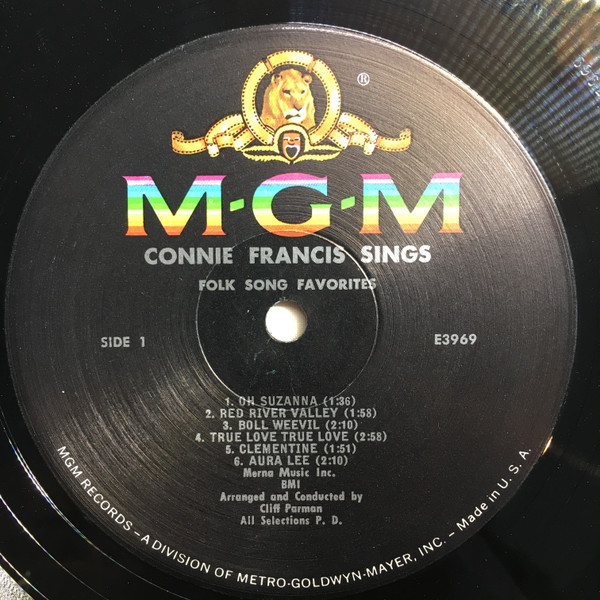 Connie Francis - Sings Folk Song Favorites - MGM Records - E3969 - LP, Album, Mono, MGM 2195515085