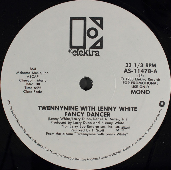 Twennynine With Lenny White - Fancy Dancer (12", Mono, Promo)