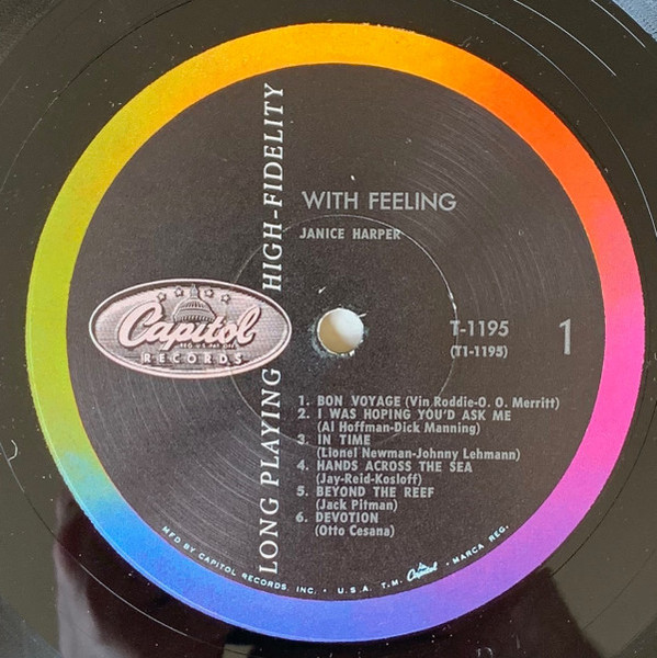 Janice Harper - With Feeling - Capitol Records - T 1195 - LP, Album, Mono 2170374434