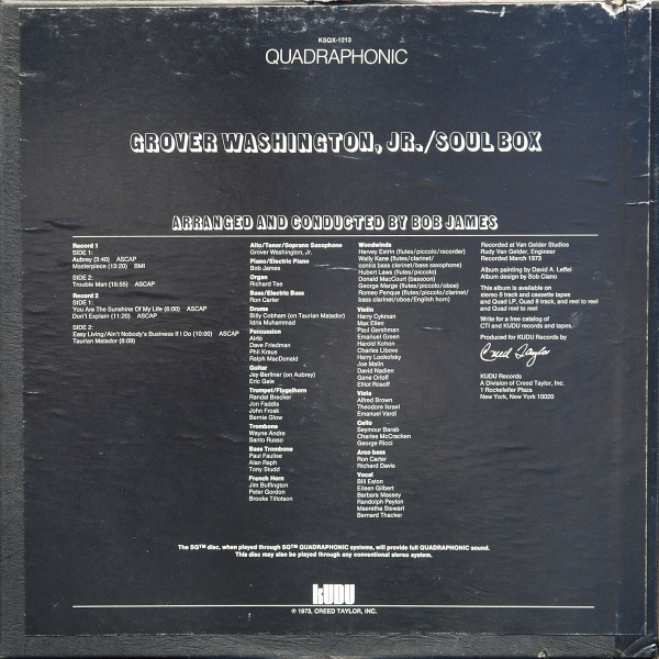 Grover Washington, Jr. - Soul Box  - Kudu, Kudu, Kudu - 1213, KSQX 1213, KSQX-1213 - 2xLP, Album, Quad + Box 2143754570