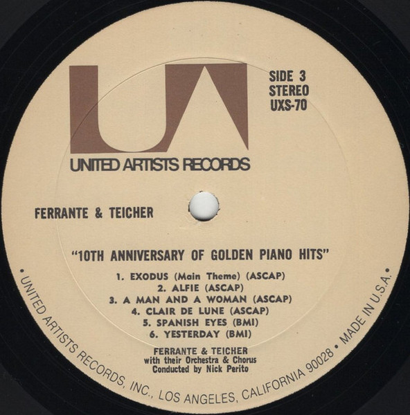 Ferrante & Teicher - 10th Anniversary Of Golden Piano Hits - United Artists Records - UXS 70 - 2xLP, Comp 2182018832