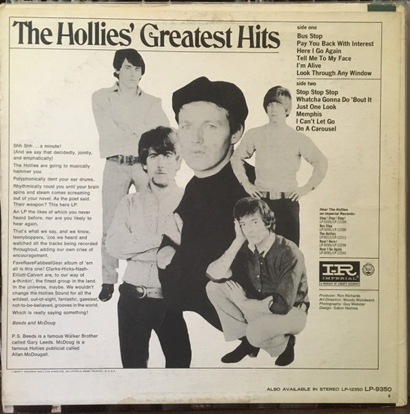 The Hollies - The Hollies' Greatest Hits - Imperial - LP-9350 - LP, Comp, Mono 2174876957