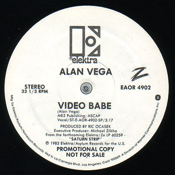 Alan Vega - Video Babe (12", Promo)